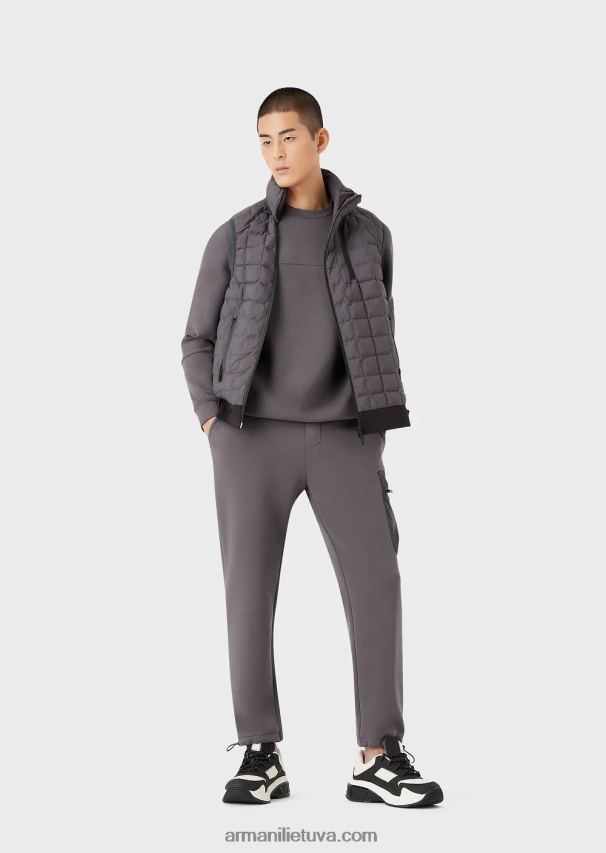 vyrų tamsiai pilka Armani Kelionių reikmenys dvigubo trikotažo bėgikams 02482X1383