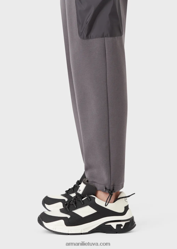 vyrų tamsiai pilka Armani Kelionių reikmenys dvigubo trikotažo bėgikams 02482X1383