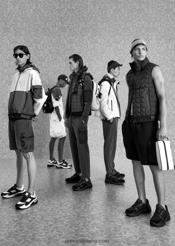 vyrų tamsiai pilka Armani Kelionių reikmenys dvigubo trikotažo bėgikams 02482X1383