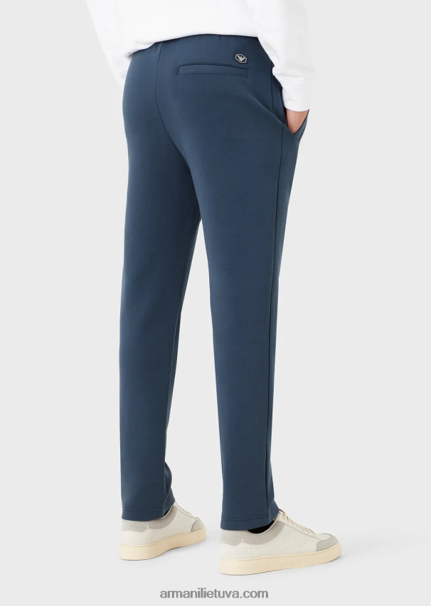 vyrų vidurnakčio mėlyna Armani dvigubi megztiniai bėgikai su kišene 02482X1395