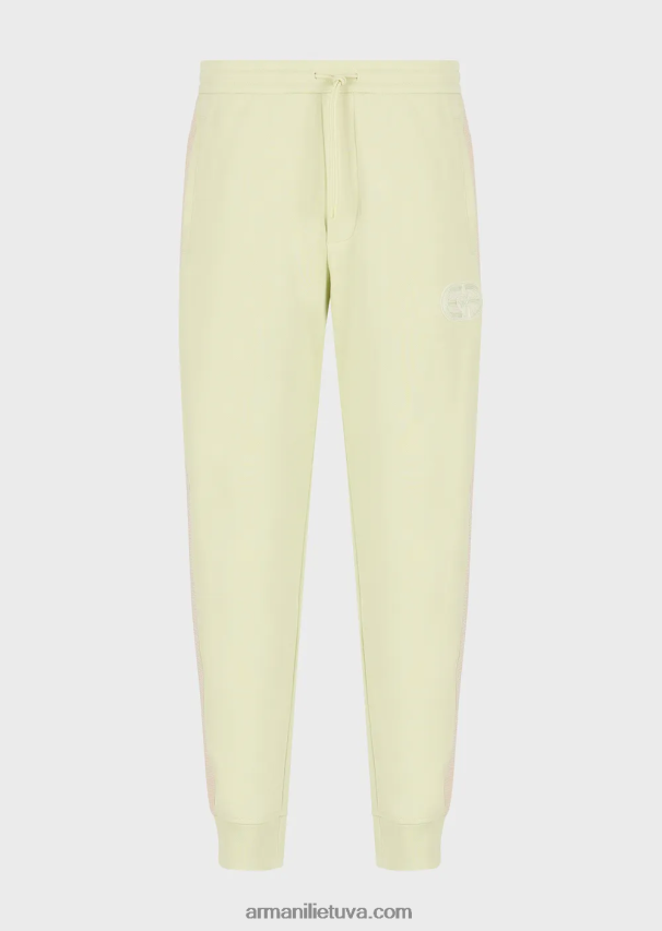 vyrų šviesiai žalia Armani megztiniai bėgikai su lopais ir juostelėmis 02482X1377