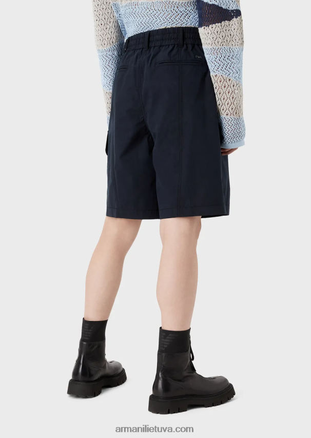 vyrų šviesiai pilka Armani Pima poplin raišteliai cargo board šortai 02482X1478