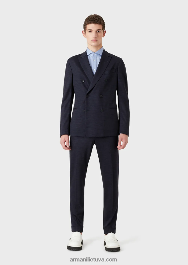 vyrųArmani modernaus kirpimo dvieilis kostiumas iš eukalipto vilnos mišinio 02482X1466
