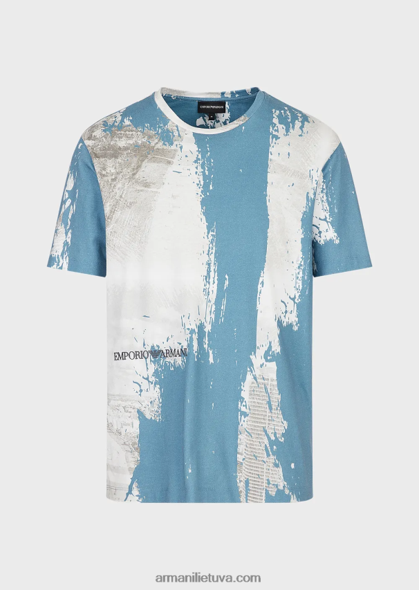 vyrųArmani megztiniai marškinėliai su viso miesto raštu 02482X1670