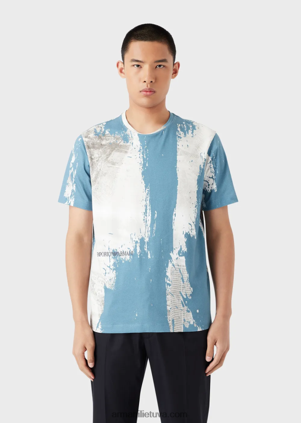 vyrųArmani megztiniai marškinėliai su viso miesto raštu 02482X1670