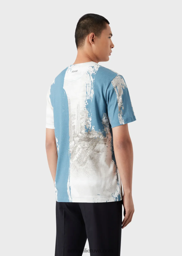 vyrųArmani megztiniai marškinėliai su viso miesto raštu 02482X1670