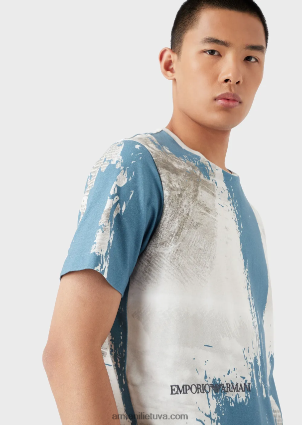 vyrųArmani megztiniai marškinėliai su viso miesto raštu 02482X1670