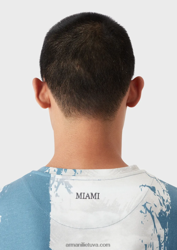 vyrųArmani megztiniai marškinėliai su viso miesto raštu 02482X1670