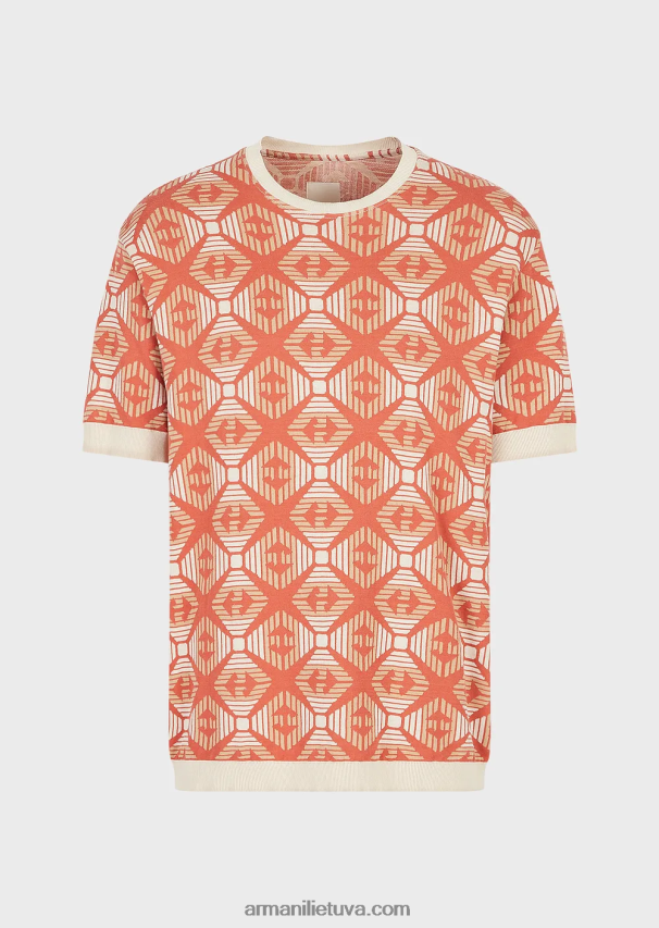 vyrųArmani tvarios kolekcijos ekologiškas žakardo megztinis su kolekcijos raštu 02482X1684