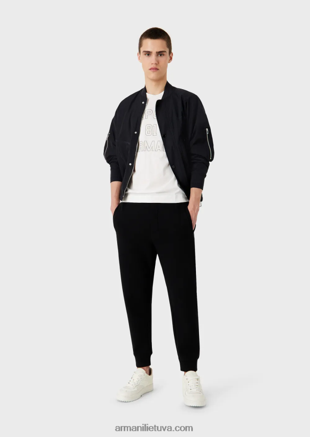 vyrų baltasTencel mišinio džersio marškinėliai su emporio armani 81 kontūriniais lopais 02482X1610