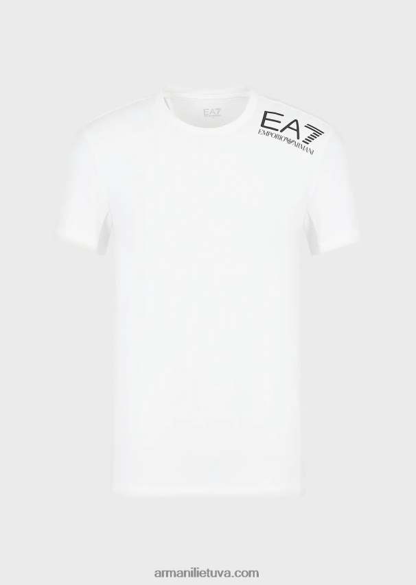 vyrų baltas Armani Dinamiški sportininko marškinėliai iš vigor7 techninio audinio 02482X1748