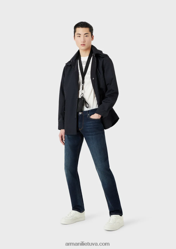 vyrų baltas Armani Merserizuoti trikotažiniai marškinėliai su gumuota užrašu oversized eagle 02482X1604