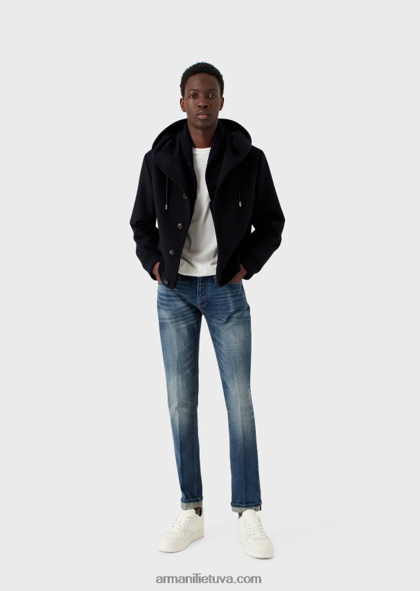 vyrų baltas Armani Tencel-blend džersio marškinėliai su įspaustu 3D logotipu 02482X1641