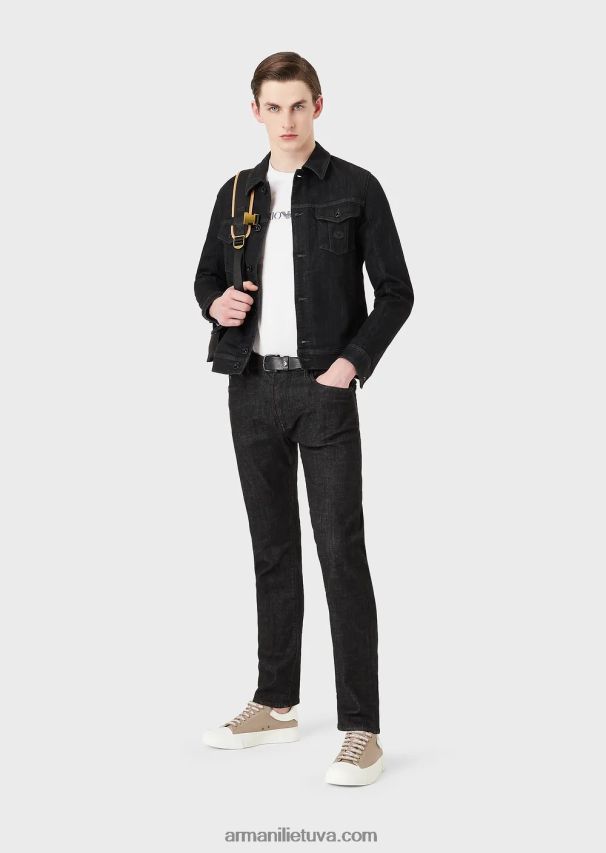 vyrų baltas logotipas Armani Pima-jersey megztinis su logotipu 02482X1721