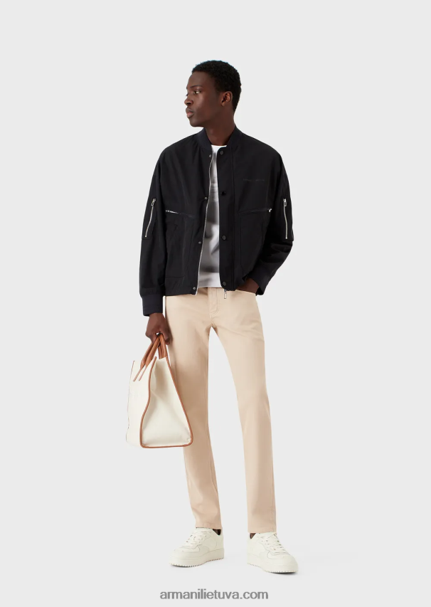 vyrų baltas logotipas Armani marškinėliai su žakardo logotipu 02482X1693