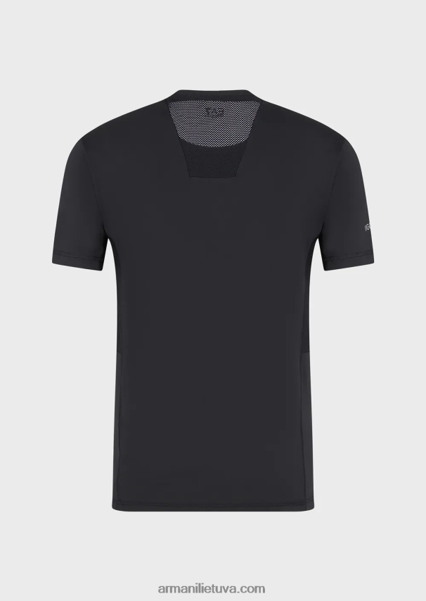 vyrų giliai juoda Armani Dinamiški sportininko marškinėliai iš vigor7 techninio audinio 02482X1747