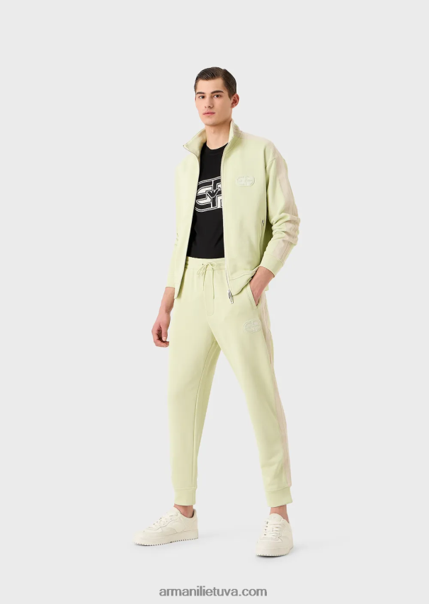 vyrų juodas Armani Tencel-blend trikotažiniai marškinėliai su per dideliu ea pleistru 02482X1678