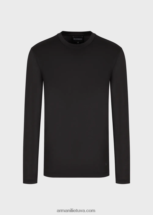 vyrų juodas Armani Tencel mišinio džemperis 02482X1725