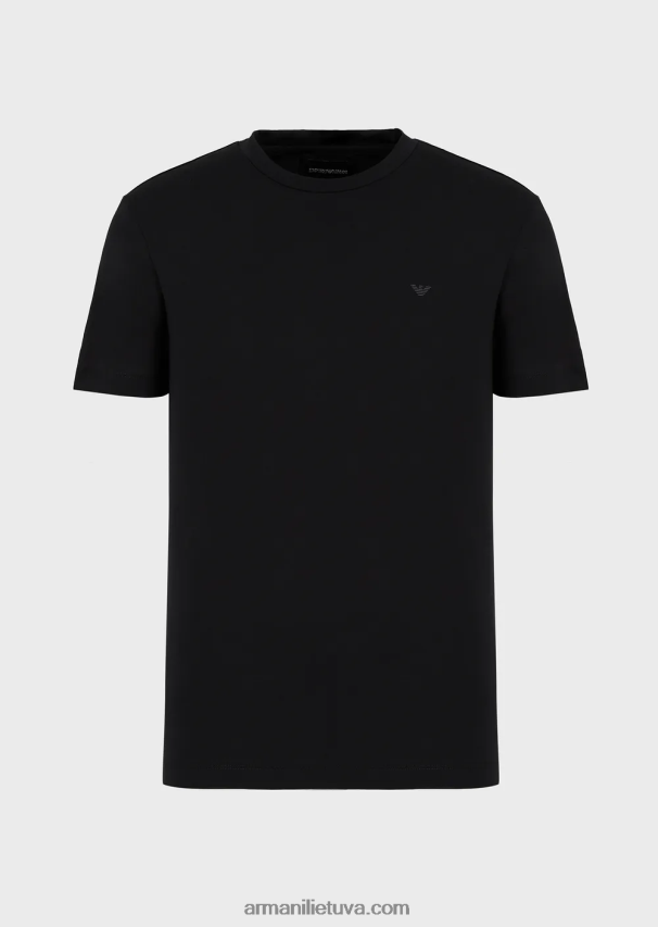 vyrų juodas Armani dvi pakuotės pima-jersey marškinėlių 02482X1746