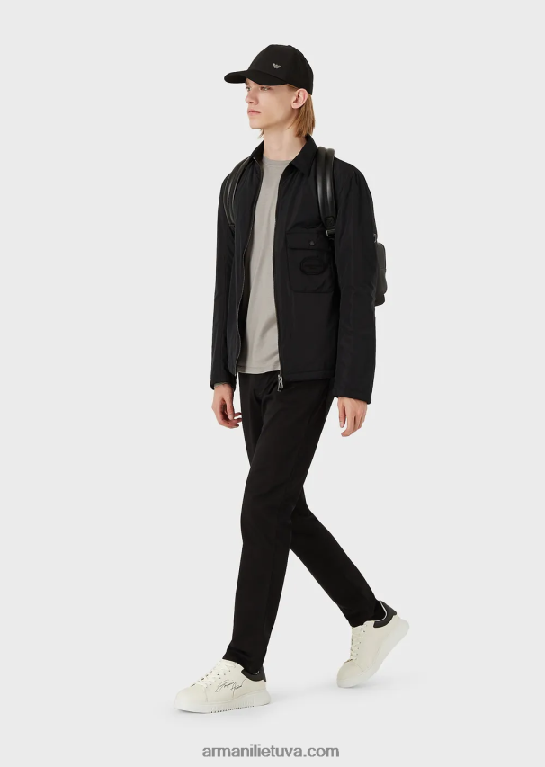 vyrų pilka Armani šilko/medvilnės mišinio megztinis 02482X1740