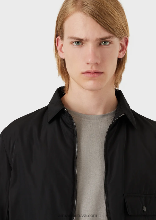 vyrų pilka Armani šilko/medvilnės mišinio megztinis 02482X1740