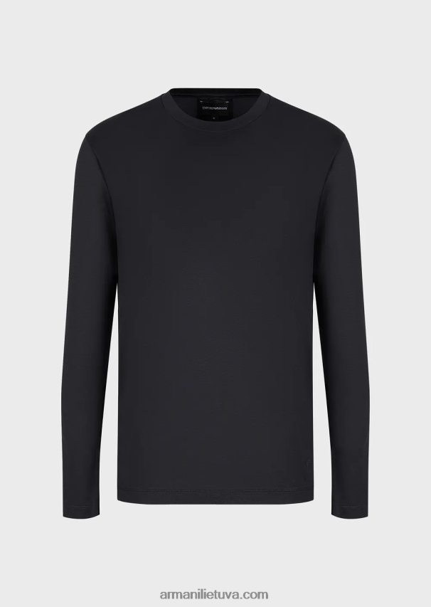 vyrų tamsiai mėlyna Armani Tencel mišinio džemperis 02482X1726