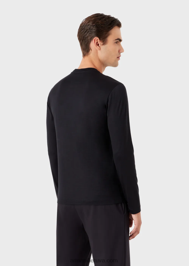 vyrų tamsiai mėlyna Armani Tencel mišinio džemperis 02482X1726