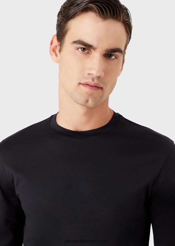 vyrų tamsiai mėlyna Armani Tencel mišinio džemperis 02482X1726