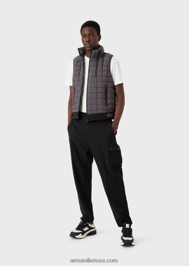 vyrų tamsiai pilka Armani Kelionių reikmenys Tencel-blend jersey marškinėliai 02482X1639