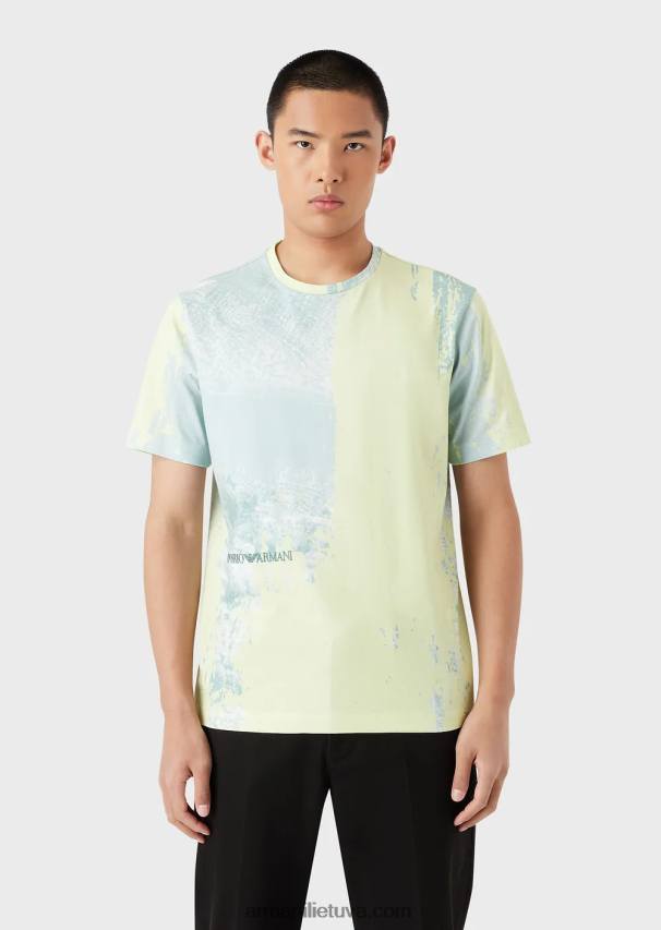 vyrų vandens Armani megztiniai marškinėliai su viso miesto raštu 02482X1671