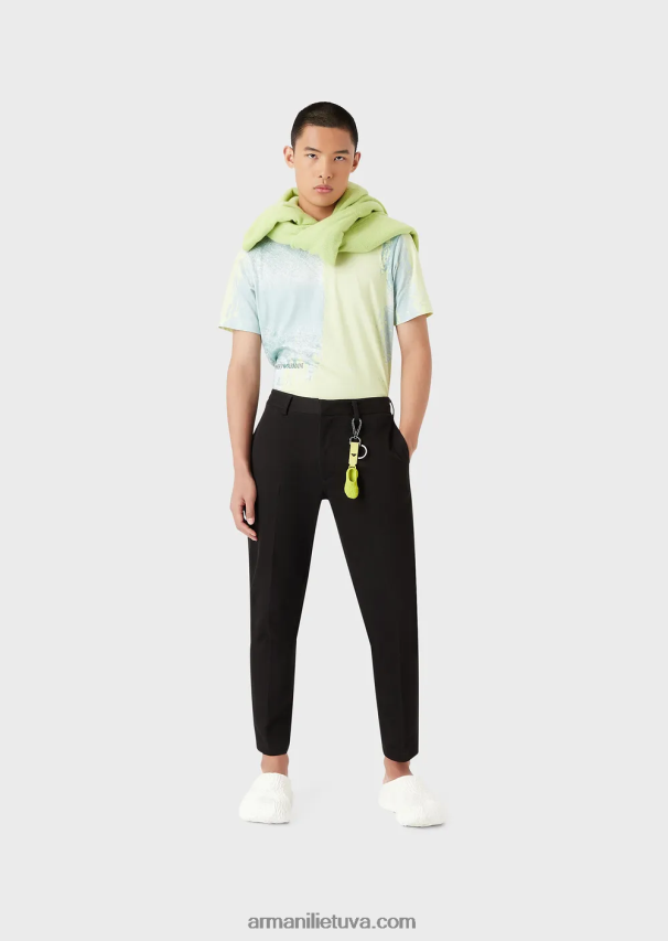 vyrų vandens Armani megztiniai marškinėliai su viso miesto raštu 02482X1671