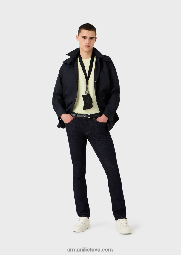 vyrų šviesiai žaliasunkūs džersio marškinėliai su emporio armani siuvinėjimais kariniu šriftu 02482X1625