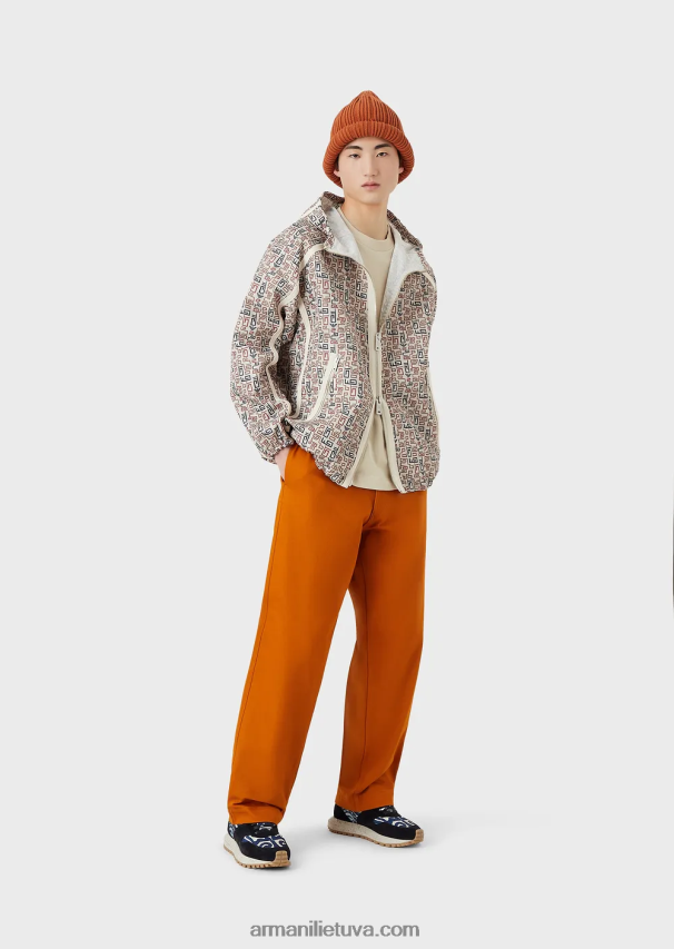 vyrų šviesiai pilka Armani tvarios kolekcijos ekologiški amerikietiško trikotažo marškinėliai su pleistru 02482X1681