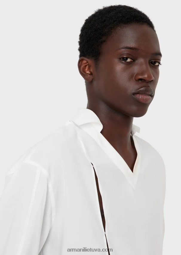 vyrųArmani V formos kaklo marškinėliai iš minkšto audinio 02482X1114