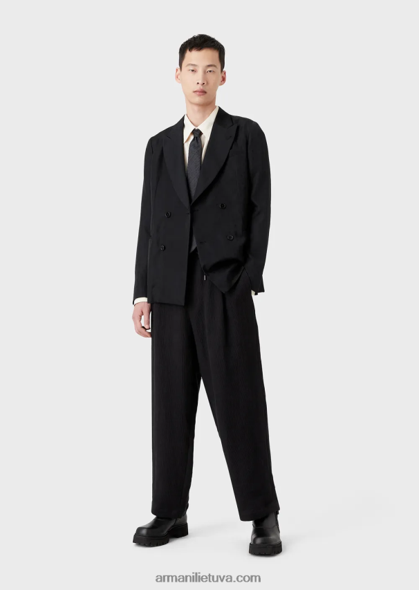 vyrų baltas Armani Lygios apdailos modaliniai marškiniai su palmės lopinėliu 02482X1088