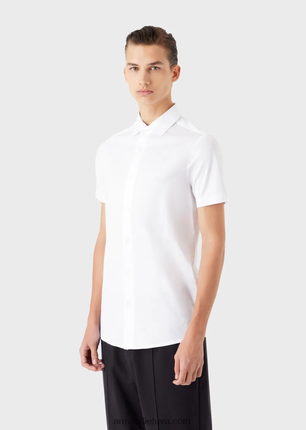 vyrų baltas Armani marškinėliai trumpomis rankovėmis 02482X1117