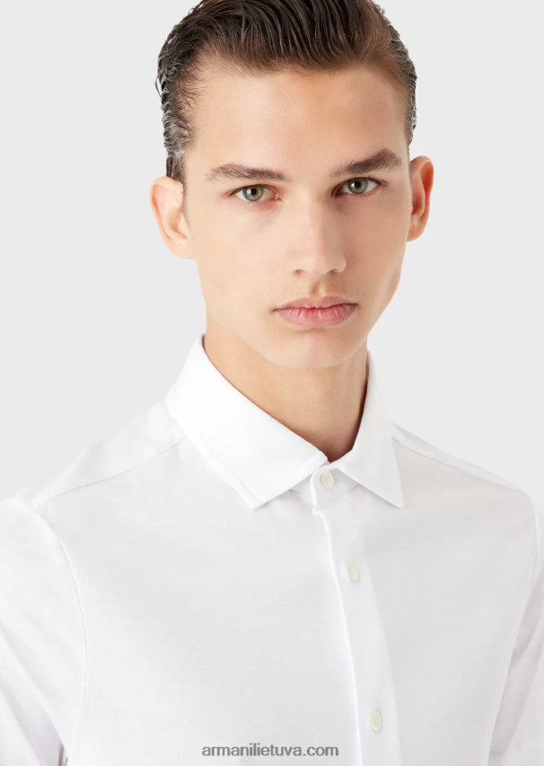 vyrų baltas Armani marškinėliai trumpomis rankovėmis 02482X1117