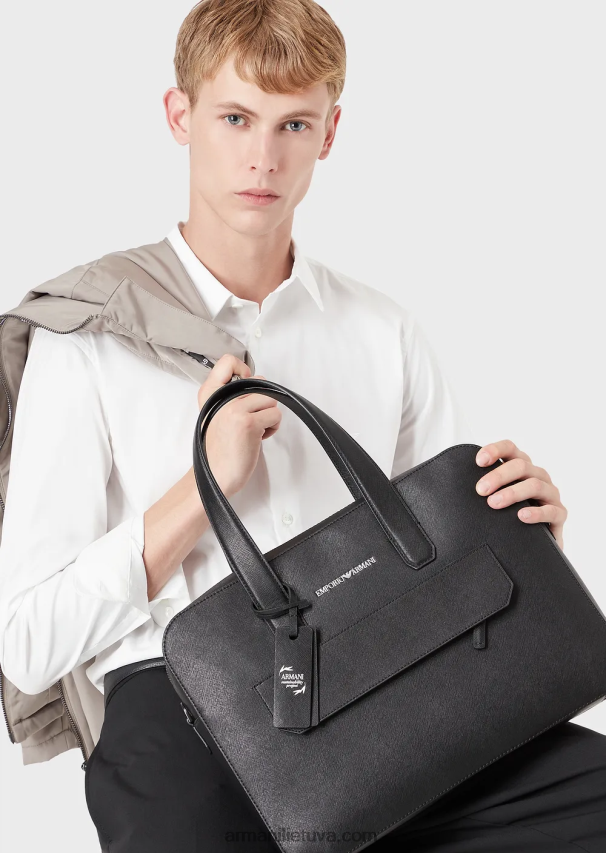 vyrų baltas Armani tamprūs nailono mišinio marškiniai su išsiuvinėtu ereliu 02482X1102