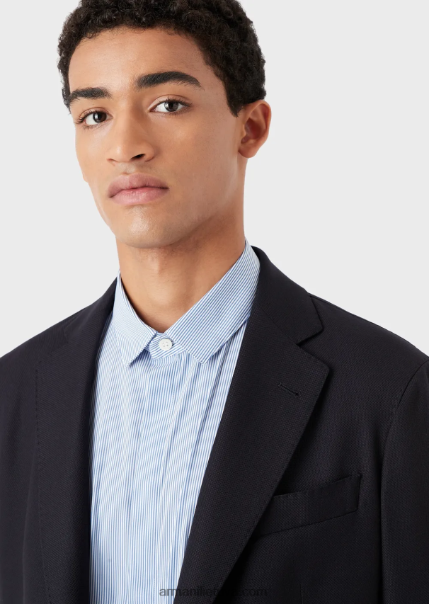 vyrų dryžuotas Armani tampri medvilniniai ploni dryžuoti marškiniai 02482X1138