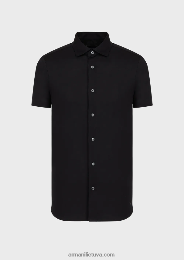 vyrų juodas Armani marškinėliai trumpomis rankovėmis 02482X1118