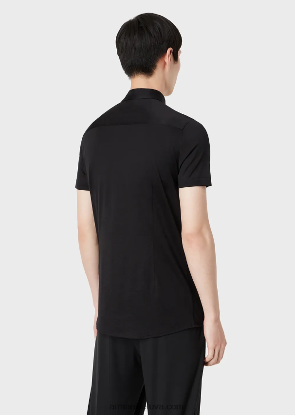 vyrų juodas Armani marškinėliai trumpomis rankovėmis 02482X1118