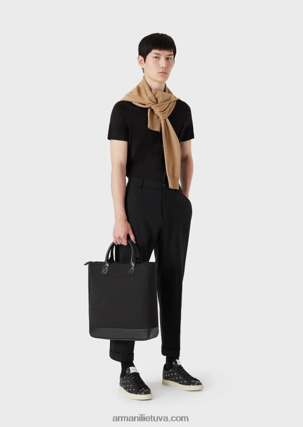 vyrų juodas Armani marškinėliai trumpomis rankovėmis 02482X1118