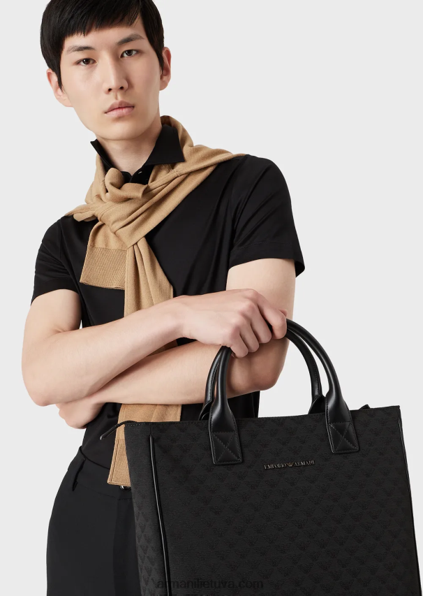 vyrų juodas Armani marškinėliai trumpomis rankovėmis 02482X1118