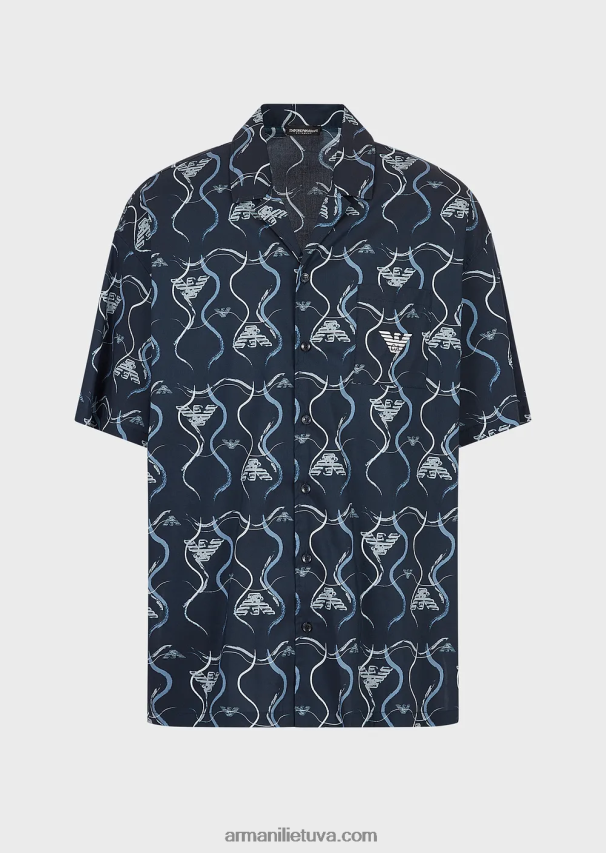 vyrų modelis Armani paplūdimio marškinėliai su grafiniu raštu 02482X982