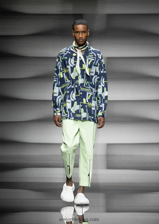 vyrų modelis Armani viso rašto liocelio mišinio marškinėliai 02482X1090