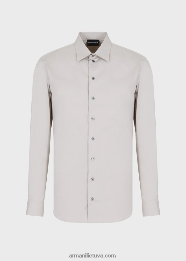 vyrų pilka Armani tamprūs techninio audinio marškinėliai 02482X1093