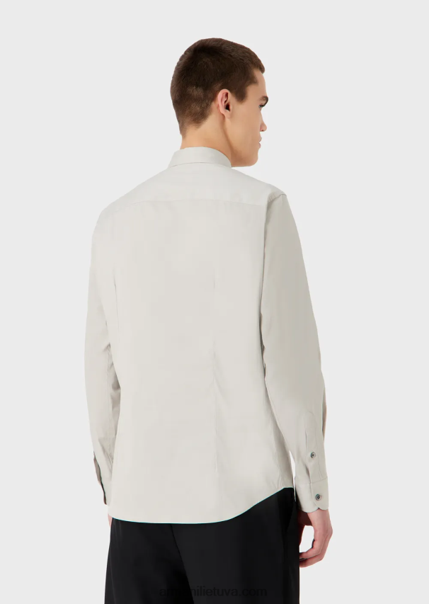 vyrų pilka Armani tamprūs techninio audinio marškinėliai 02482X1093