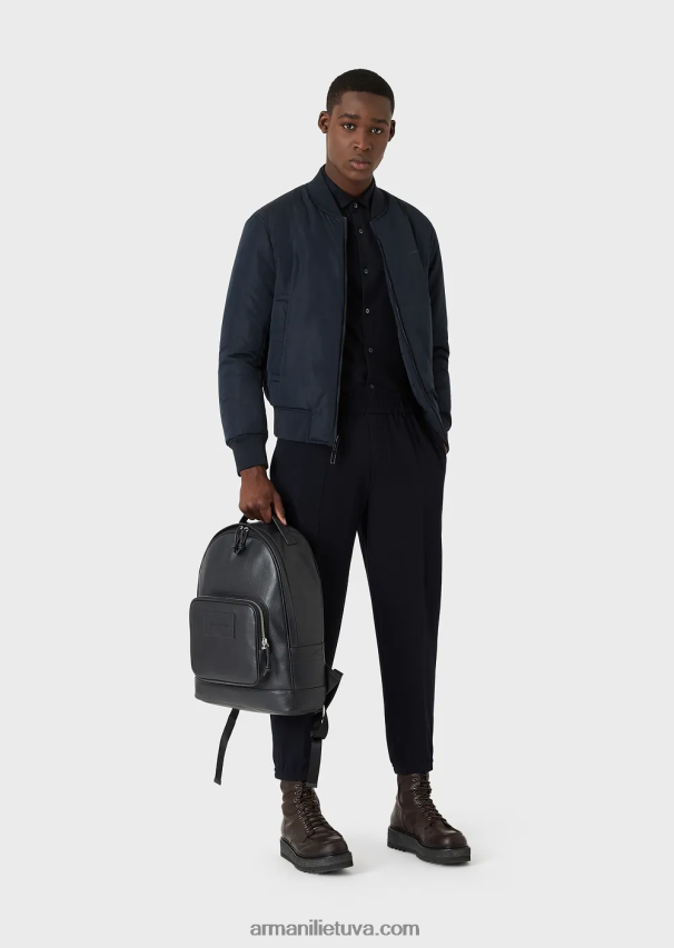 vyrų tamsiai mėlyna Armani Tencel mišinio marškinėliai 02482X1108