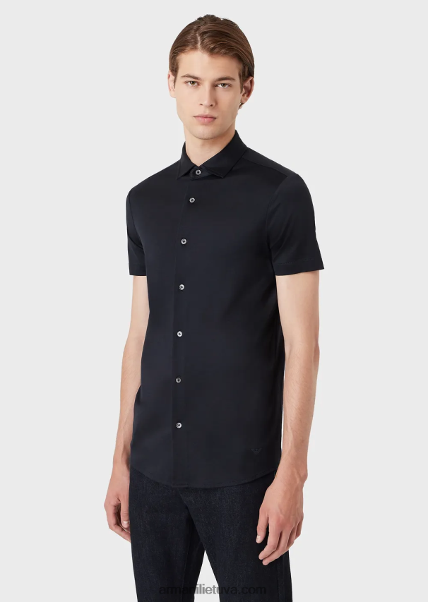 vyrų tamsiai mėlyna Armani marškinėliai trumpomis rankovėmis 02482X1116