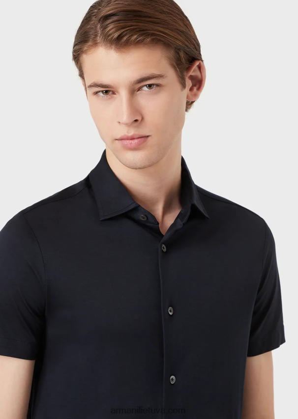 vyrų tamsiai mėlyna Armani marškinėliai trumpomis rankovėmis 02482X1116